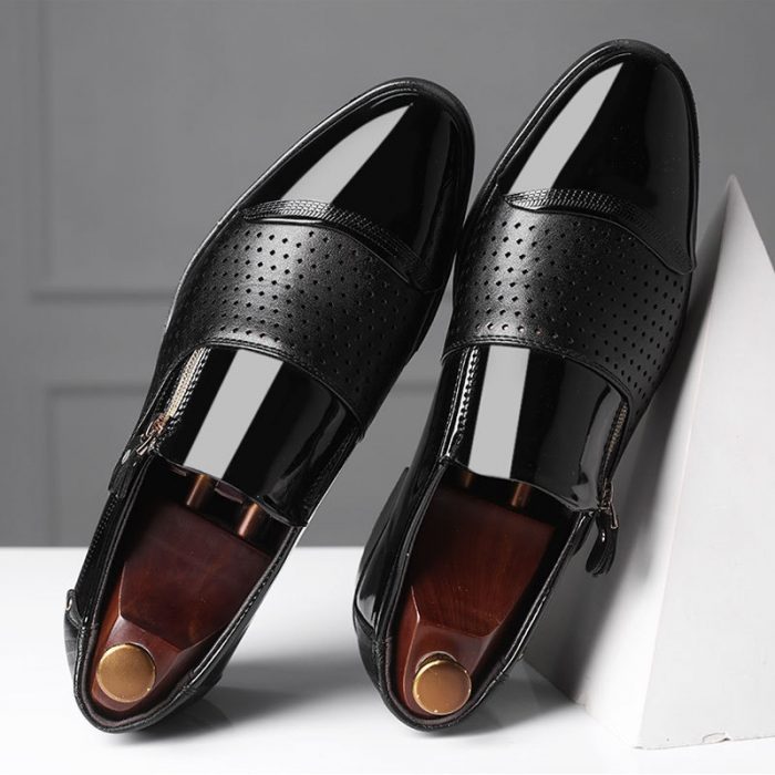 Italian Black Formal Shoes Men Loafers Wedding Dress Shoes Patent Leather Oxford Shoes for Men's Leather Shoes chaussure hommes 1