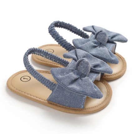 Summer Girls Sandals Kid's Fashion Solid Color Bow Platform Princess Contracted Shoes Casual Outdoor Beach Sandal Baby 2