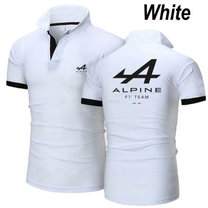 New Summer Men's Polo Shirts Alpine F1 Team Fernando Alonso Print Polo Shirts Casual Short Sleeve Lapel Shirts Biker Tops 2