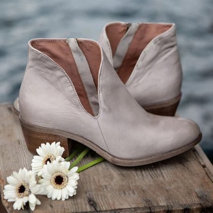 New Chunky Heel Shoes for Women 2023 Fashion Side Zipper Heeled Women's Ankle Boots Vintage Ladies Plus Size Chelsea Boots 2