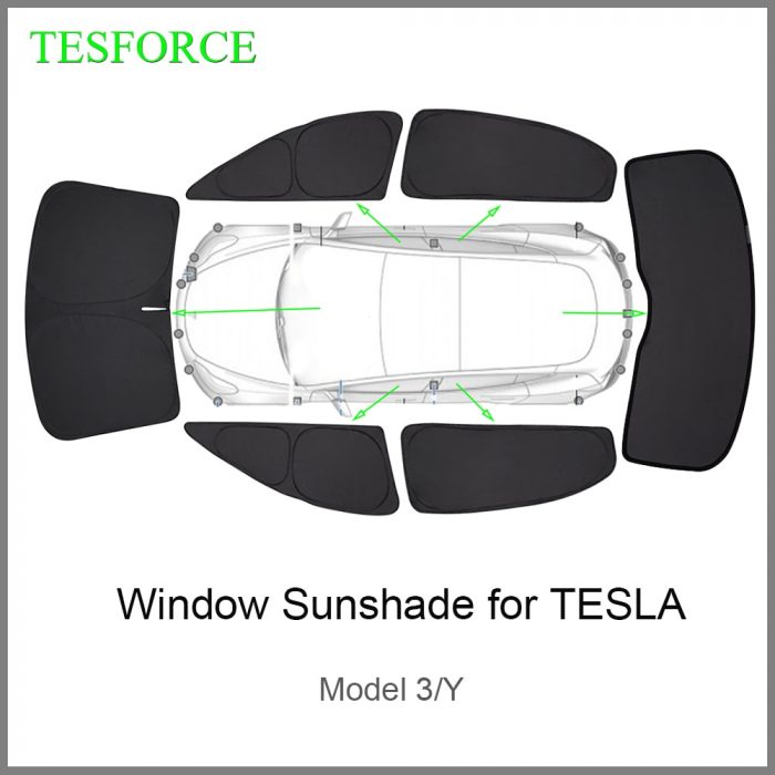 Privacy Sun Shade for Tesla Model 3 Y Custom-Fit Car Side Window Sunshade Blind Shading for Camping Hiking Rest Accessories 1