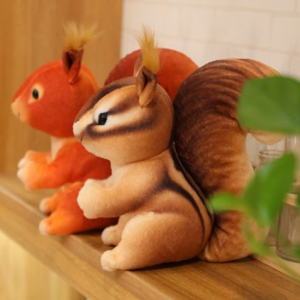 1pc 25cm Squirrel Plush Toy Stuffed Simulation Striped Squirrel Forest Animals Cute Cartoon Animals Toys For Kids Xmas Gift 2