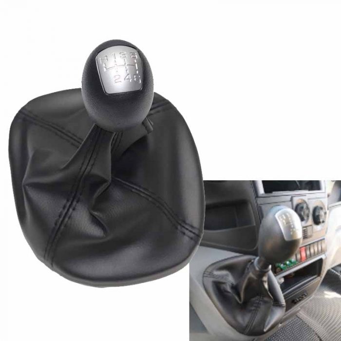 Silver & Leather Car Shift Gear Knob Lever Gaitor Boot Cover For IVECO DAILY IV DAILY V DAILY VI 2006 - 2017 Gear Handle Shifter 1