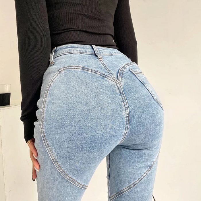 Designer Women's Jeans Tight Fitting Sexy Long Pants for Women 2022 New Fashion Casual Simple Chic Female Trousers 1