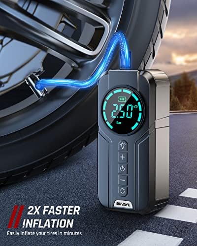 Tire Inflator Portable Air Compressor, 150PSI Fast Tire Inflator & Cordless, Portable Air Compressor For Car Tires, Motorcyc 2