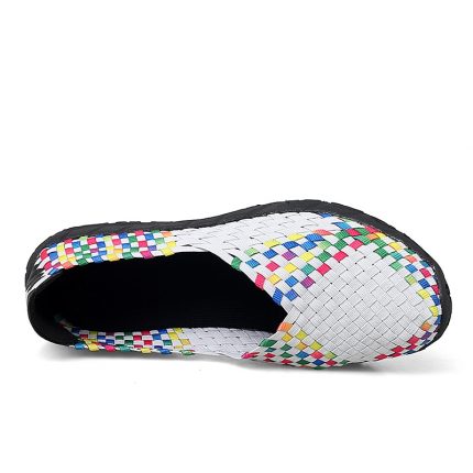 EOFK Summer  Women Flats Loafers Handmade Shoes Woven Sneakers Breathable Soft Casual Comfort Moccasin Ladies Shoes 1