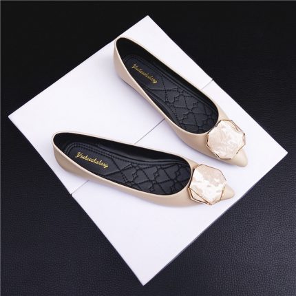 Pointed Flat Shoes Women Mocasines Mujer Black Pointed Toe Flats Spring Summer Large Size 43 44 45 46 Nude Flats Navy Blue Daily 2