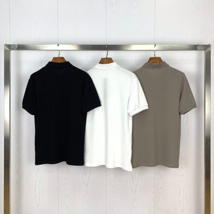 Summer Men's and Women's Stone Label Compass Embroidered Label Polo Short Sleeve T-shirt 2