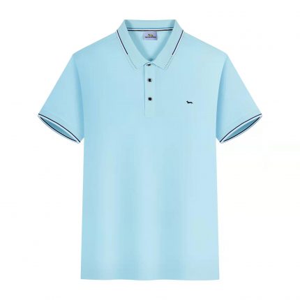 New Summer Casual Striped Polos Men Shirt Embroidery Harmont Cotton Short Sleeve Slim Fit Blaine Shirts 2