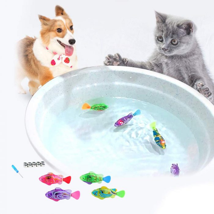 Cat Interactive Electric Fish Toy Water Cat Toy for Indoor Play Swimming Robot Fish Toy for Cat and Dog with LED Light Pet Toys 1