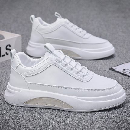 New Spring Leisure Anti Slip Thick Sole Lace Up Sneakers Men Comfortable Soft Sole Breathable Versatile Men's Vulcanize Shoes 1