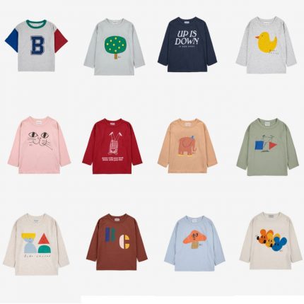 New 2023 Bobo Autumn Kids Girl T-shirts Toddler Baby Girls Boys Long Sleeve T Shirt Clothes Cartoon Print Casual Children Tees 2