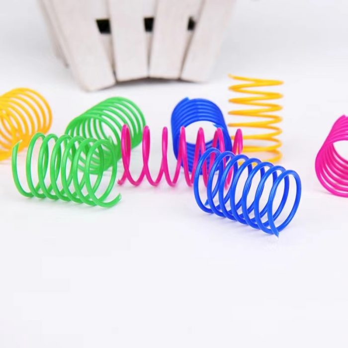 8/20/50Pcs Kitten Cat Toys Wide Durable Heavy Gauge Cat Spring Toy Colorful Springs Cat Pet Toy Coil Spiral Springs Pet Intera 1