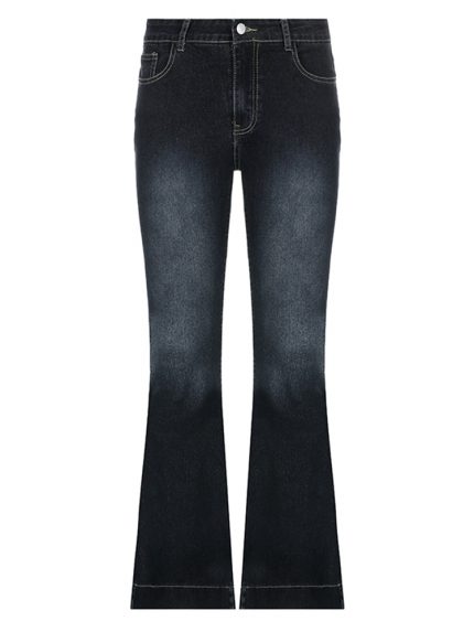Rapcopter y2k Flare Jeans Vintage Low Waisted Cute Trousers Aesthetic Streetwear Casual Cargo Pants Women Korean Distressed Jean 1