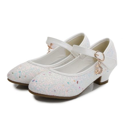ULKNN Girls Purple  High Heels For Kids Princess RED Leather Shoe Footwear Children's Party Wedding Shoes Round Toe 1-3CM 2