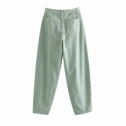 catonATOZ 2248 Women's Cargo Pants Green Pleated Mom Jeans High Waist Loose Jeans Harem Boyfriend Pants Casual Trousers 1