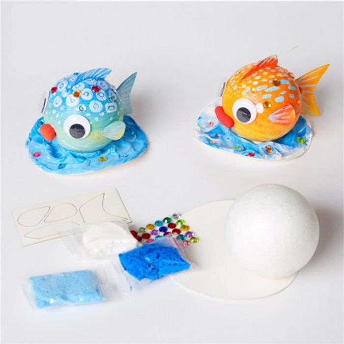 DIY Bubble Fish Drawing Toys For Children Foam Ball Painting Kindergarten Art Kids Craft Educational Toys Decorations Gifts 2