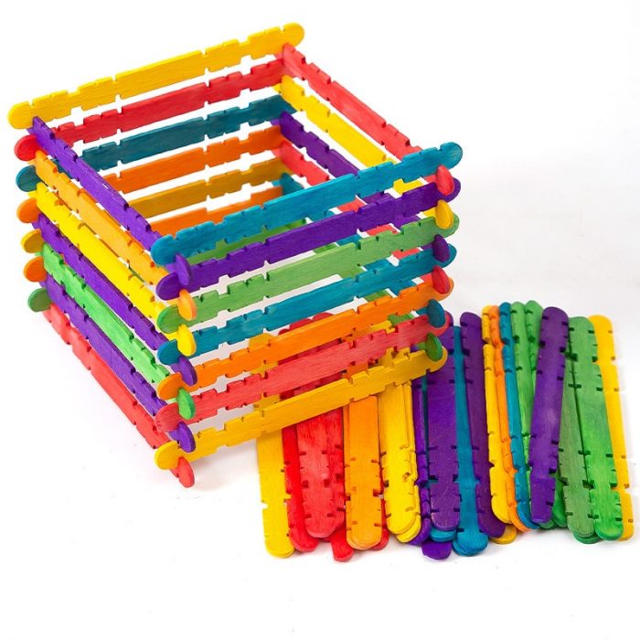 50Pcs/lot Kids DIY Craft Toys Colorful Natural Wood Counting Sticks Montessori Preschool Children Counting Math Educational Toys 1