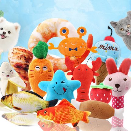 1Pc Pet Toys Fruit Animals Cartoon Dog Toy Stuffed Squeaking Cute Plush Puzzle for Dogs Cat Chew Squeaker Squeaky Toy 2