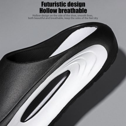 Sneaker Slippers For Women Men 4cm Soft Thick Bottom Platform Slides Soft Eva Hollow Unisex Sandals Casual Beach Shoes Flip Flop 4