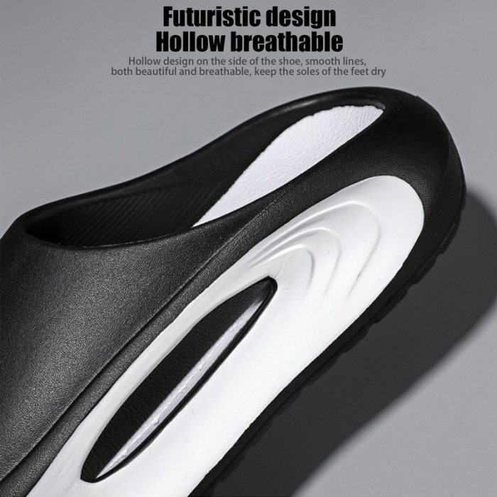 Sneaker Slippers For Women Men 4cm Soft Thick Bottom Platform Slides Soft Eva Hollow Unisex Sandals Casual Beach Shoes Flip Flop 4