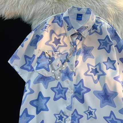 XEJ Couple Shirt Summer Women's Shirts 2023 Cardigan Female Women Beach Shirt Blouse Korean Style Cool Blouse or Tops for Woman 2