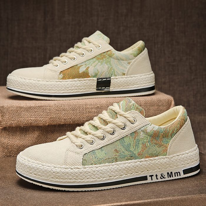 New Canvas Men's Shoes Spring All-match Sports Casual Flat Bottom Breathable Non-slip Soft Bottom Lace-up Shoes for Men 2023 2