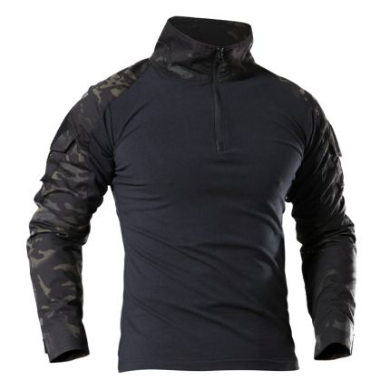 Outdoor Tactical Hiking T-Shirts Men Combat Military Army CP Camouflage Long Sleeve Hunting Climbing Shirt Cotton Sport Clothes 2