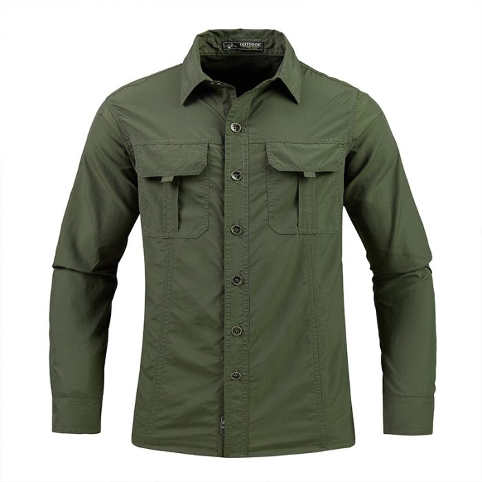 Lightweight Quick-Drying Shirt Tactical Shirt Outdoor Military Long-Sleeve Work Shirt Breathable Sports Tops Sun Protection 1