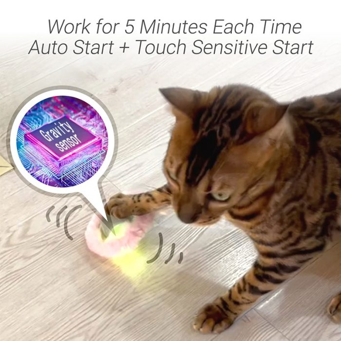 Smart Sensing Cat Toy Electric Rolling LED Pet Cat Ball Toys Interactive Automatic Rechargeable Sound for Activity Indoor 4