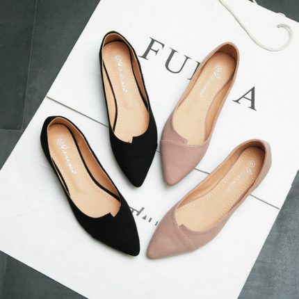 Lady Flats Pink Black Extra Small Size 31 32 Big Size 43 44 45 46 Woman Flat Heel Shoes Working Flats Solid Color Slip on Loafer 1