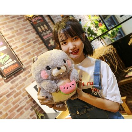 1pc 25cm Cute Marmot Plush Toy Stuffed Soft Lovely Hamster Holding Food Plush Pillow For Children Birthday Kids Gift 2