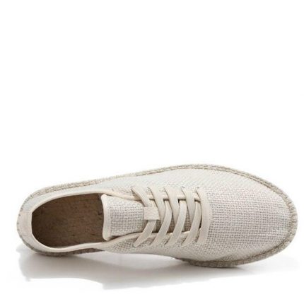 2020 Men Canvas Shoes Breathable Men's Loafers Slip On Solid Black White Hemp Wrap Mens Shoes Espadrilles Fisherman Breathable 2