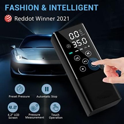 Inflator Portable Air Compressor, 2X Faster Inflation Portable Air  for Car Tires,  Bike Pumps with psi gauge, Touch Screen, Aut 2