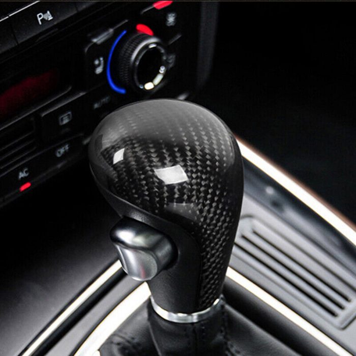 Carbon Fiber Gear Shift Knob Trim Cover Trim For Audi A6L Q5 A5 A4L Q7 Car Styling Modified 1