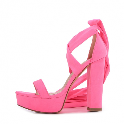Large New Suede Strap High Heels Women's Solid Fish Mouth Waterproof Platform Bag Heel Thick Heel Sandals Women  Luxury Sandals