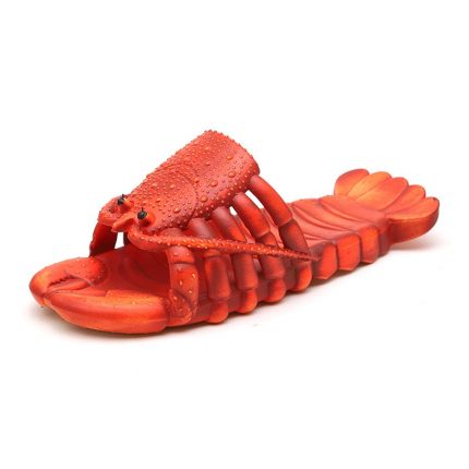 Cute Lobster Lobster Flip floops Funny Sandals Slippers Designer Brand Beach Non-slip Women Slides Bathroom Couple Summer New 2