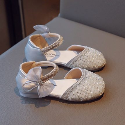 Children Sandals 2023 Summer New Girl Princess Style Kid Fashion Versatile Glitter Hollow Hook & Loop Toddler Causal Party Shoes 2