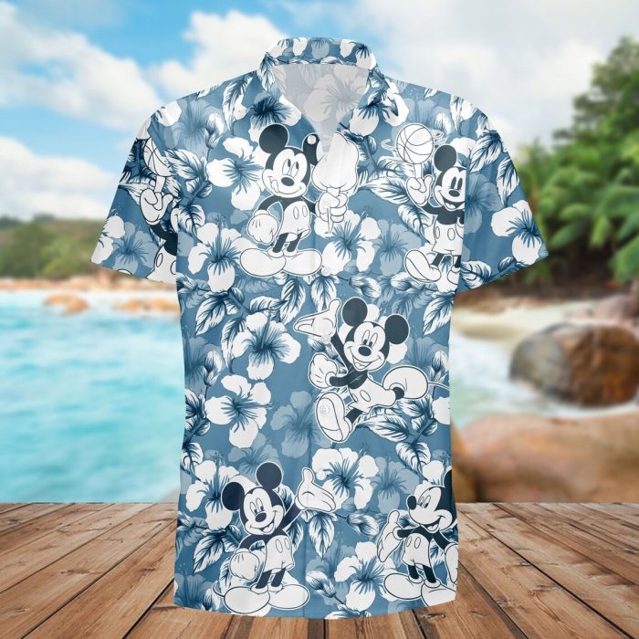 Disney Mickey Mouse Hawaiian Shirt Men's Disneyland Short Sleeve Button Up Shirt Casual Fashion Beach Shirt Vintage Tops 5