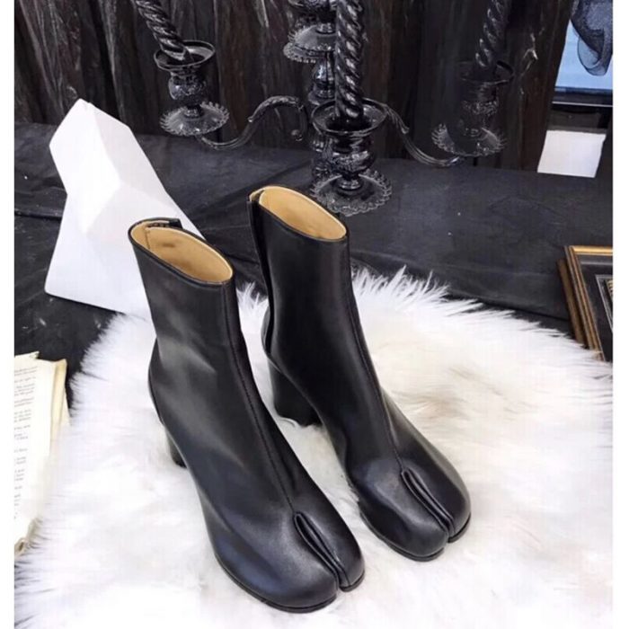 2023 Brand Design Tabi Boots Split Toe Chunky High Heel Women Boots Leather Zapatos Mujer Fashion Autumn Women Shoes Botas Mujer 1