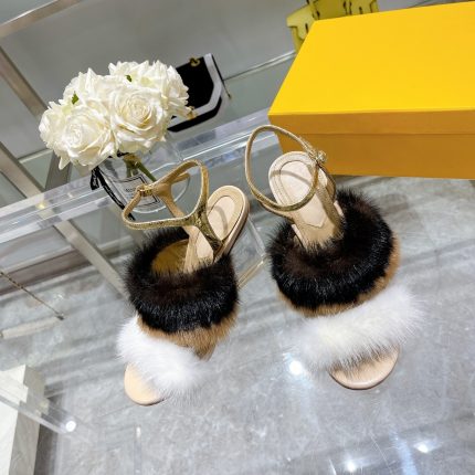 New Shoes For Women Fur Genuine Leather Sandals Super High Heels Wedges Pumps Slingbacks Summer Designer Shoes Zapatillas Mujer 2