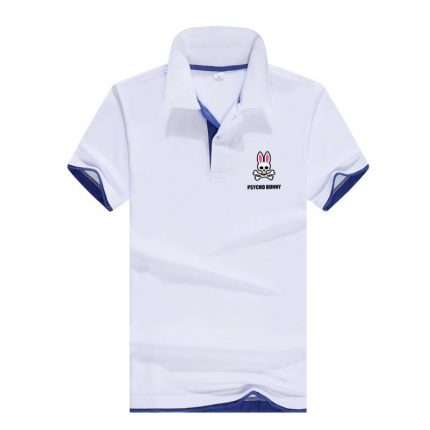 PSYCHO BUNNY Brand Logo Polo Shirt Homme Summer Short Sleeve Men Clothing Luxury Loose Lapels Business Casual Polo Shirt For Men 2