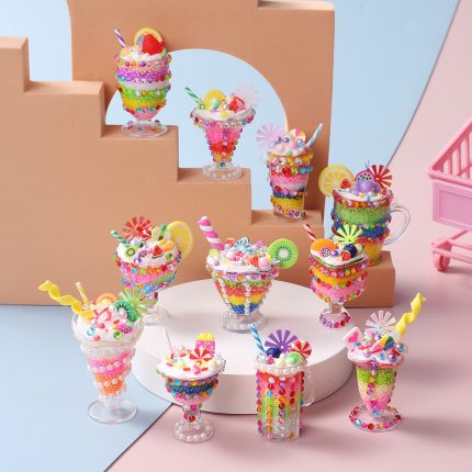 Children Ice Cream Mini Cup Handmade Toy Dessert Party  Cream Glue Material Pack Kids DIY Art and Crafts Toys Girls Gifts 1