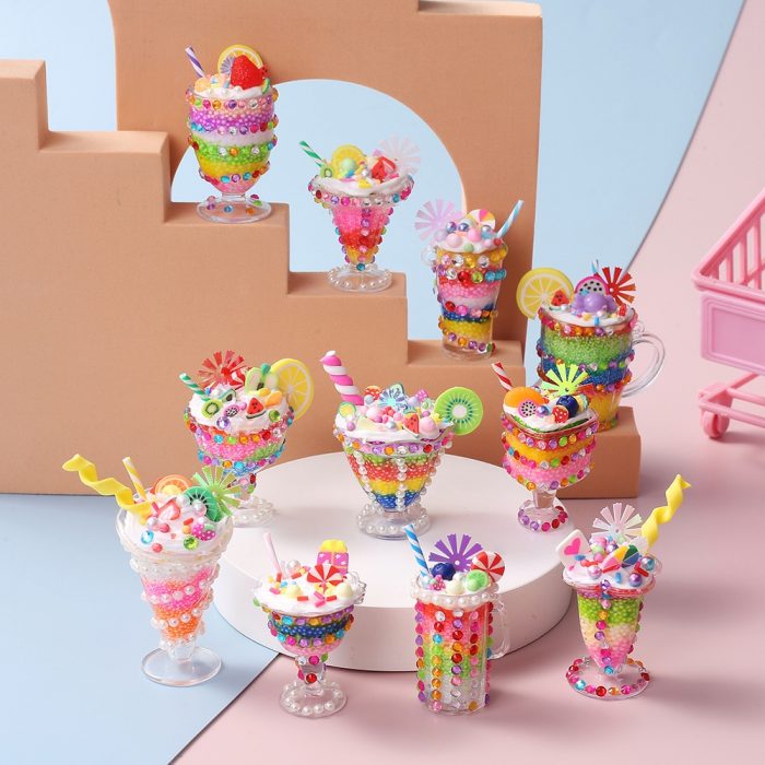 Children Ice Cream Mini Cup Handmade Toy Dessert Party Cream Glue Material Pack Kids DIY Art and Crafts Toys Girls Gifts 1