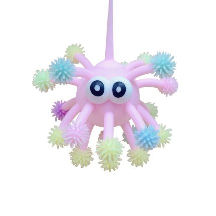 LED Light Up Glowing Hair Flash Ball Baby Elasticity Fun Toys Gifts Children Squeeze Anti Stress Toys Color Random 2