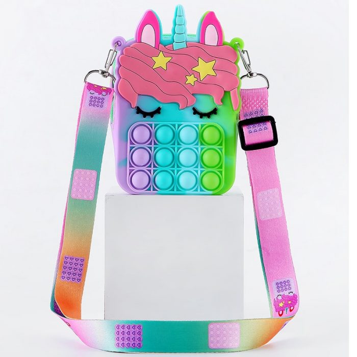 Rianbow Cross Bag Fidget Toys For Children Christmas Gifts Push Its Bubble Stress Relief Sensory Toys Coin Purse Girls 2022 2