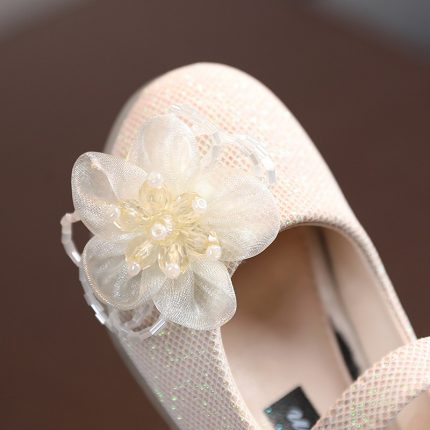 AINYFU Children's Rhinestone Leather Shoes Spring Little Girls Fashion Flower Wedding Shoes New Baby Soft Sole Single Shoes G806 2