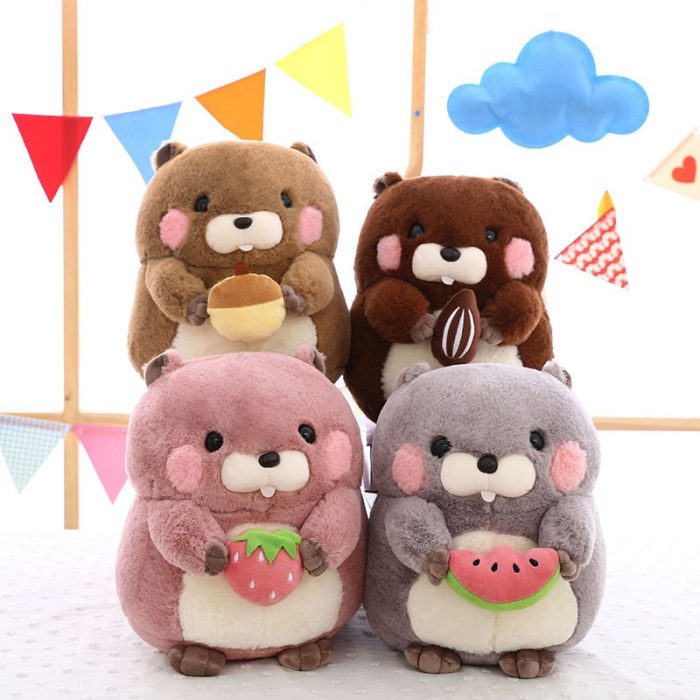 1pc 25cm Cute Marmot Plush Toy Stuffed Soft Lovely Hamster Holding Food Plush Pillow For Children Birthday Kids Gift 1