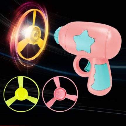 Cats Interactive Toys Flying Saucer Gun Luminous Flying Disc Bamboo Dragonfly Discs Training Play Pet Cats Dogs Exercise Toys 1