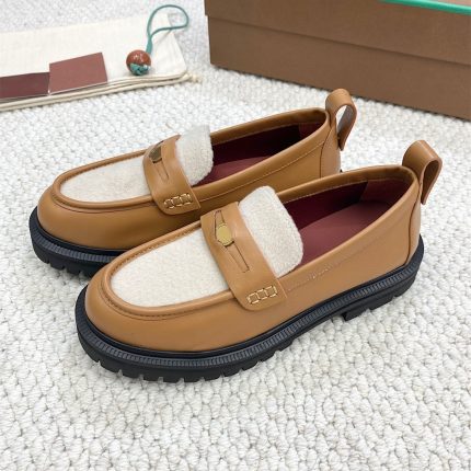 Shoes For Women Spring Autumn Newest Genuine Leather Platform Loafers Patchwork Sewing Flats Metal Decoration Designer Shoes 2